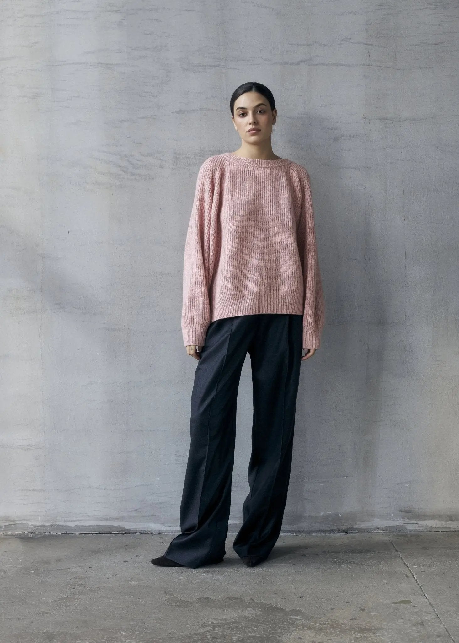 RUTA Ribbed-knit Cashmere Sweater in Light Pink - NiSO