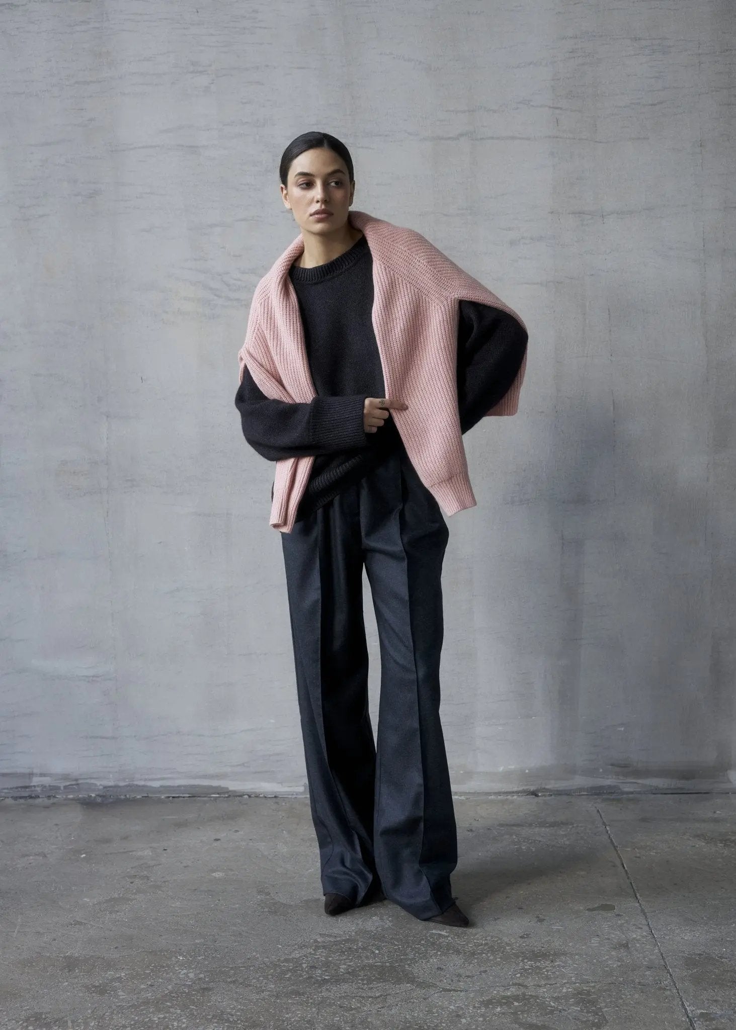 RUTA Ribbed-knit Cashmere Sweater in Light Pink - NiSO