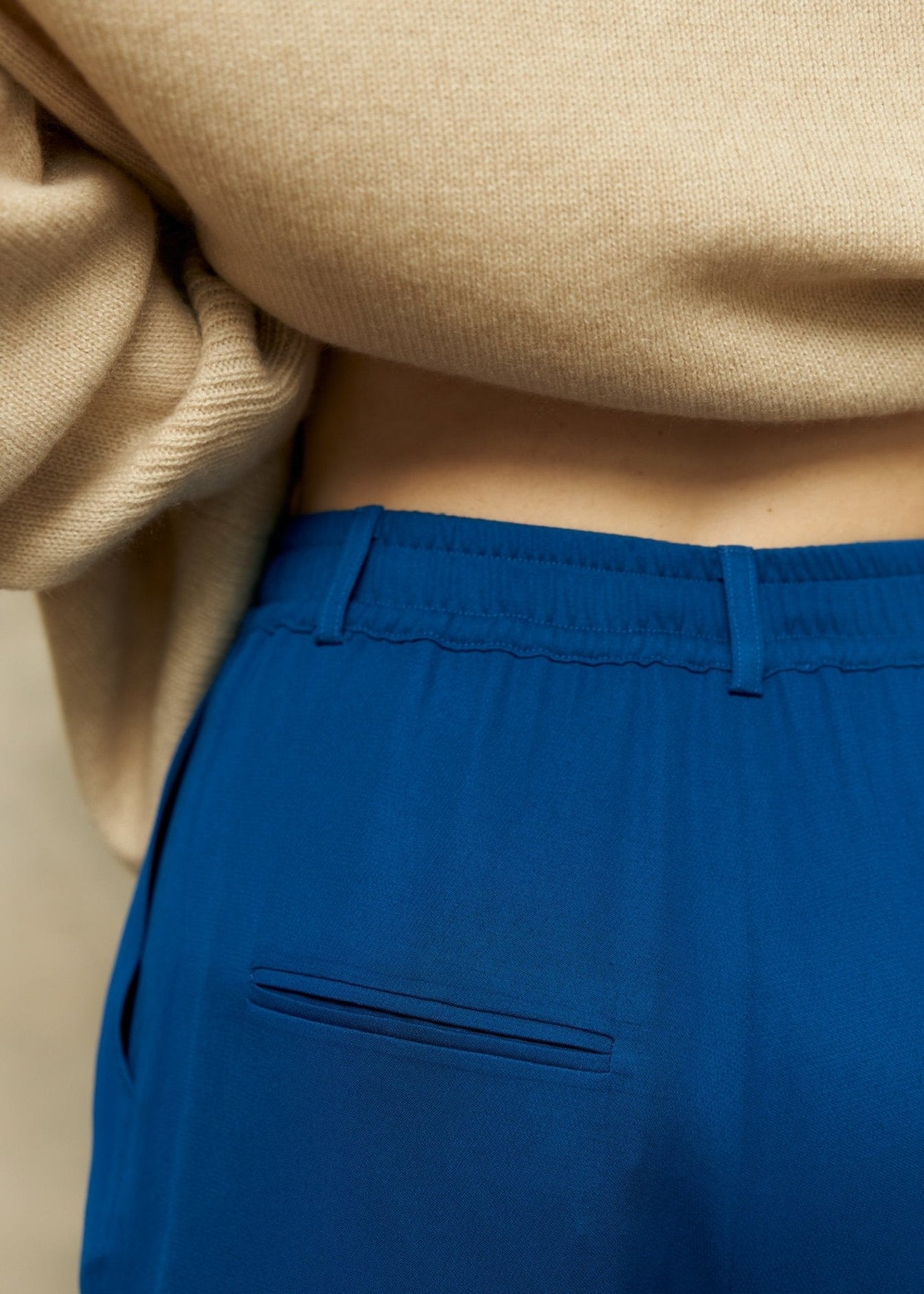 Silk Blend Trousers in Blue - NiSO