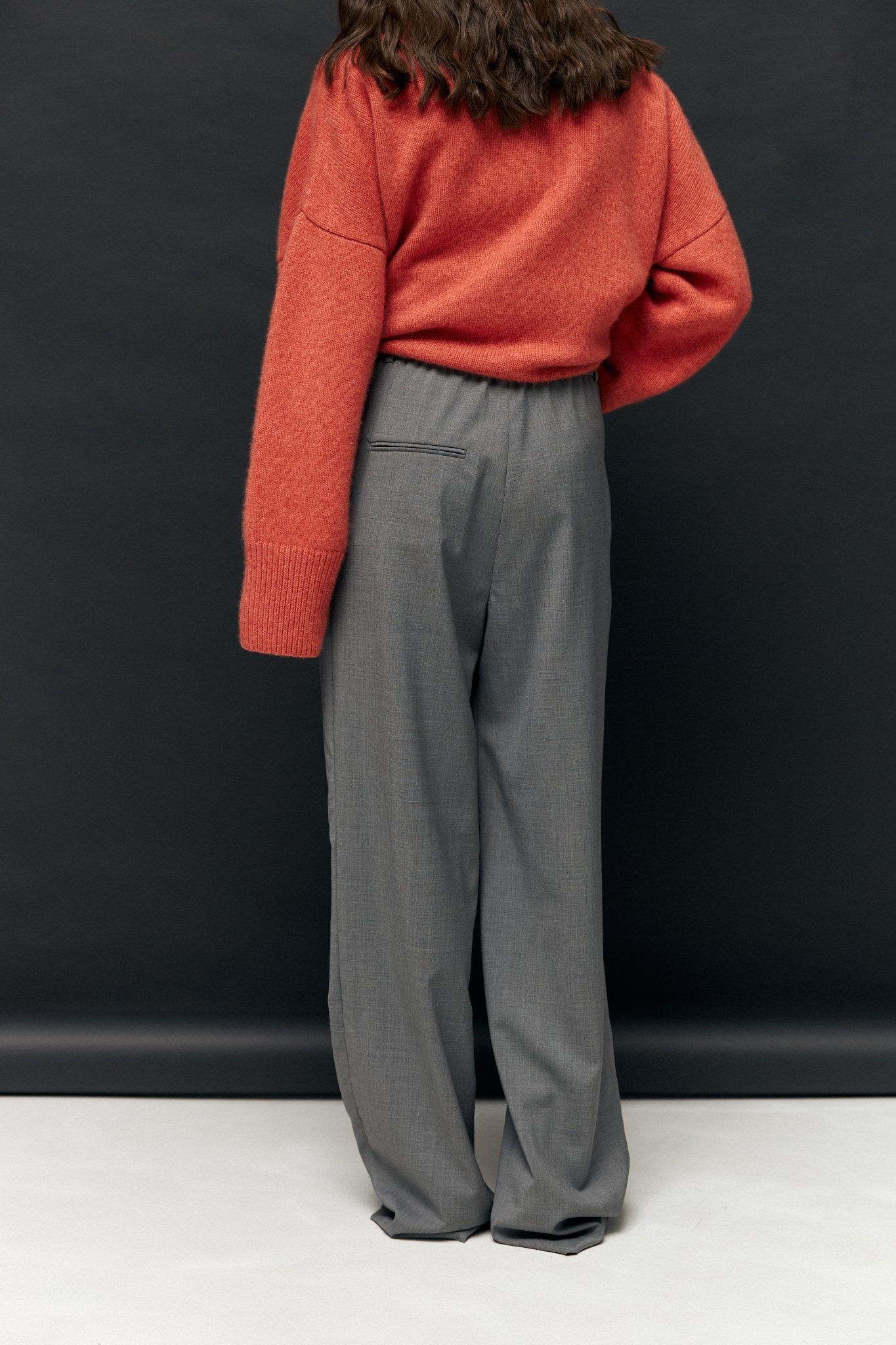 Premium Wool Palazzo Trousers Gray