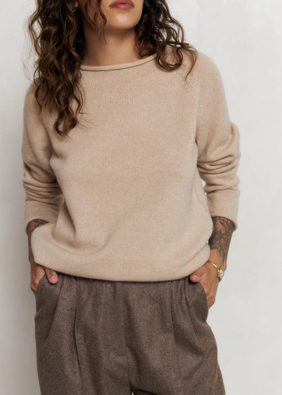 YASNA Cashmere Sweater in Beige - NiSO