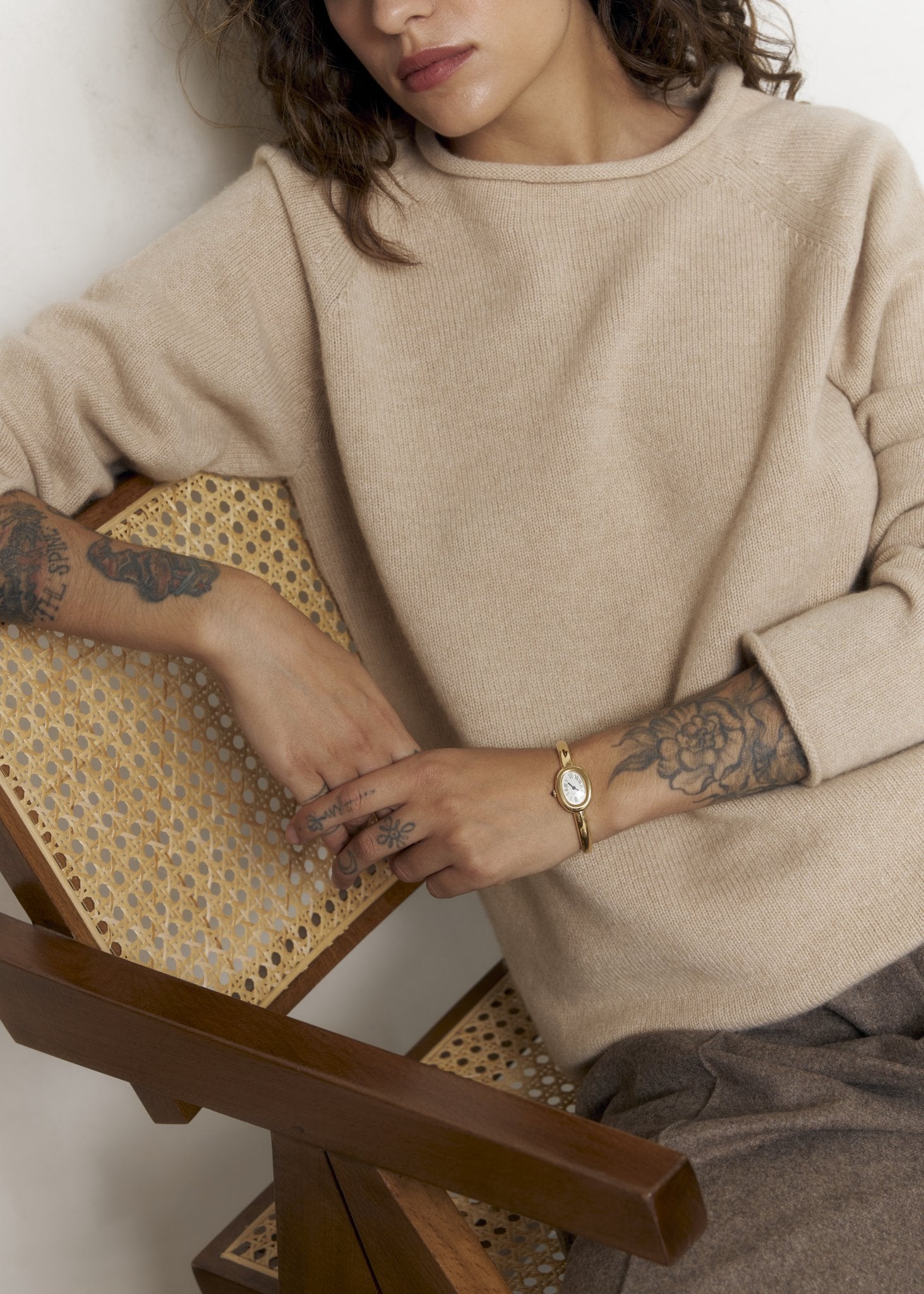 YASNA Cashmere Sweater in Beige - NiSO