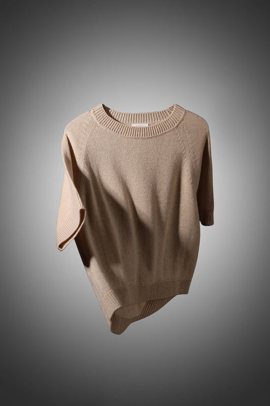 Lightweight Cashmere T-Shirt in Beige NiSO