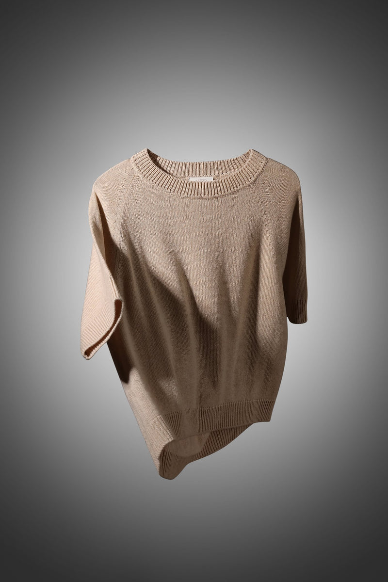 Lightweight Cashmere T-Shirt in Beige NiSO