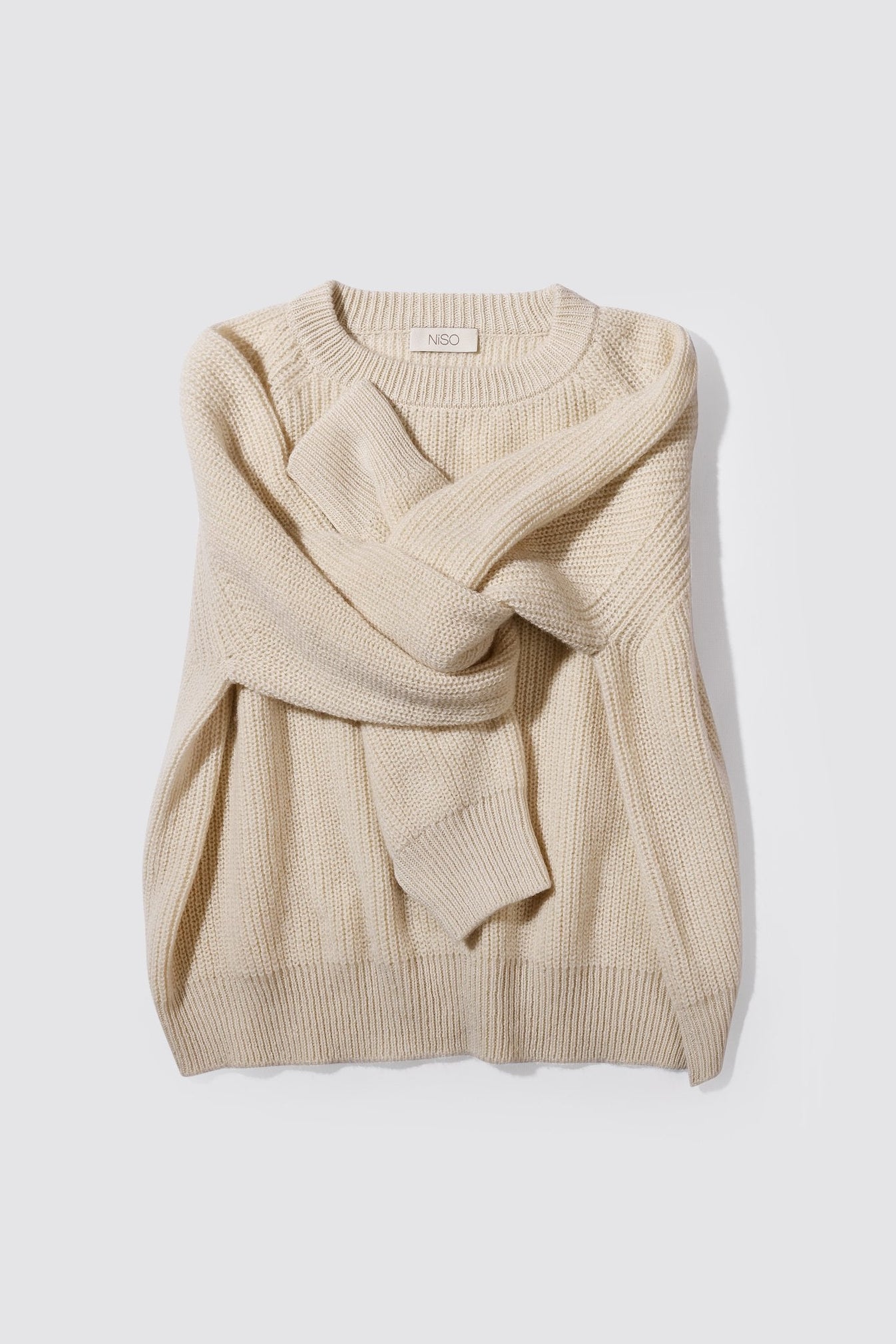 RUTA Ribbed-knit Cashmere Sweater in Ivory NiSO