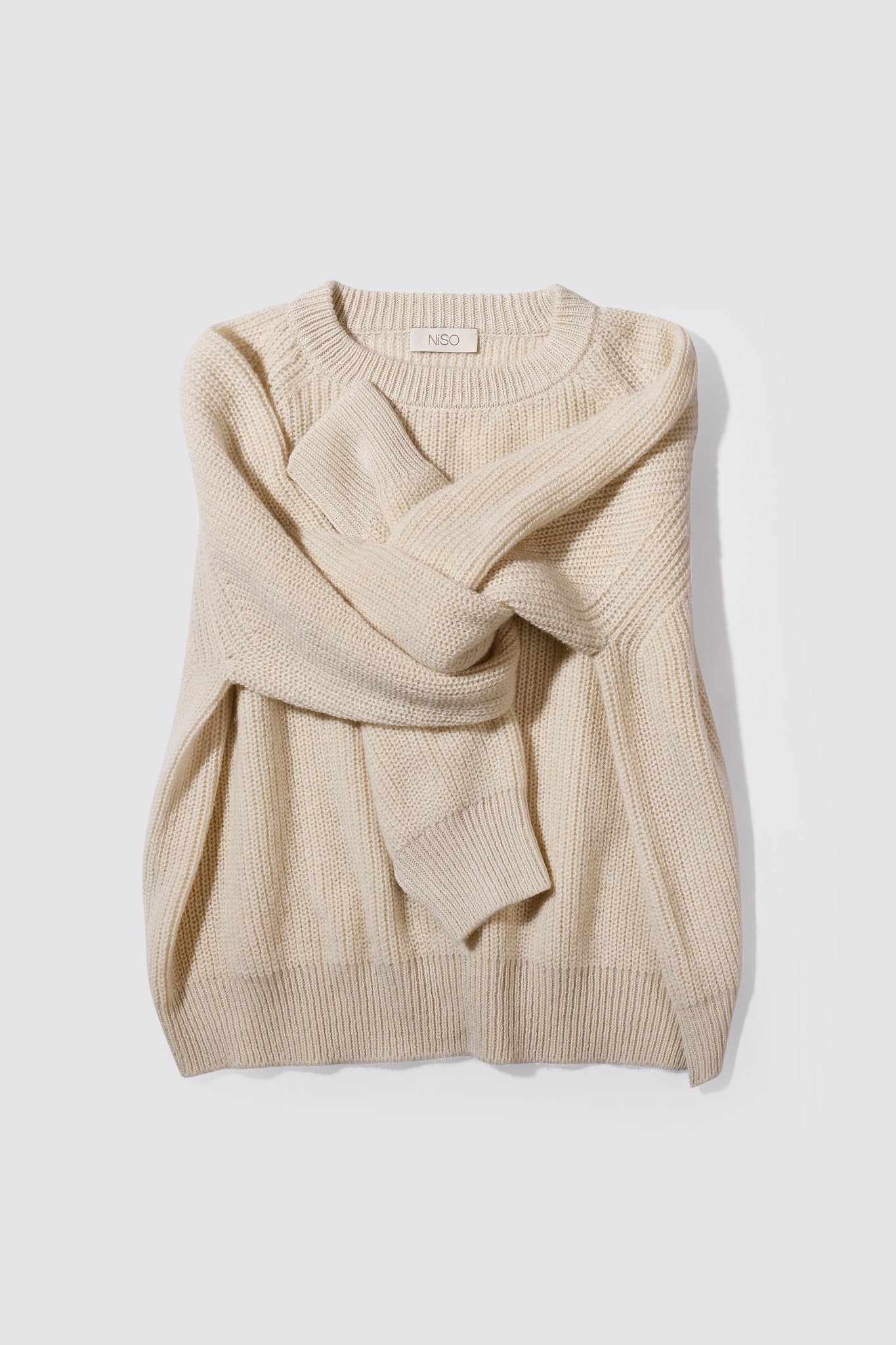 RUTA Ribbed-knit Cashmere Sweater in White NiSO