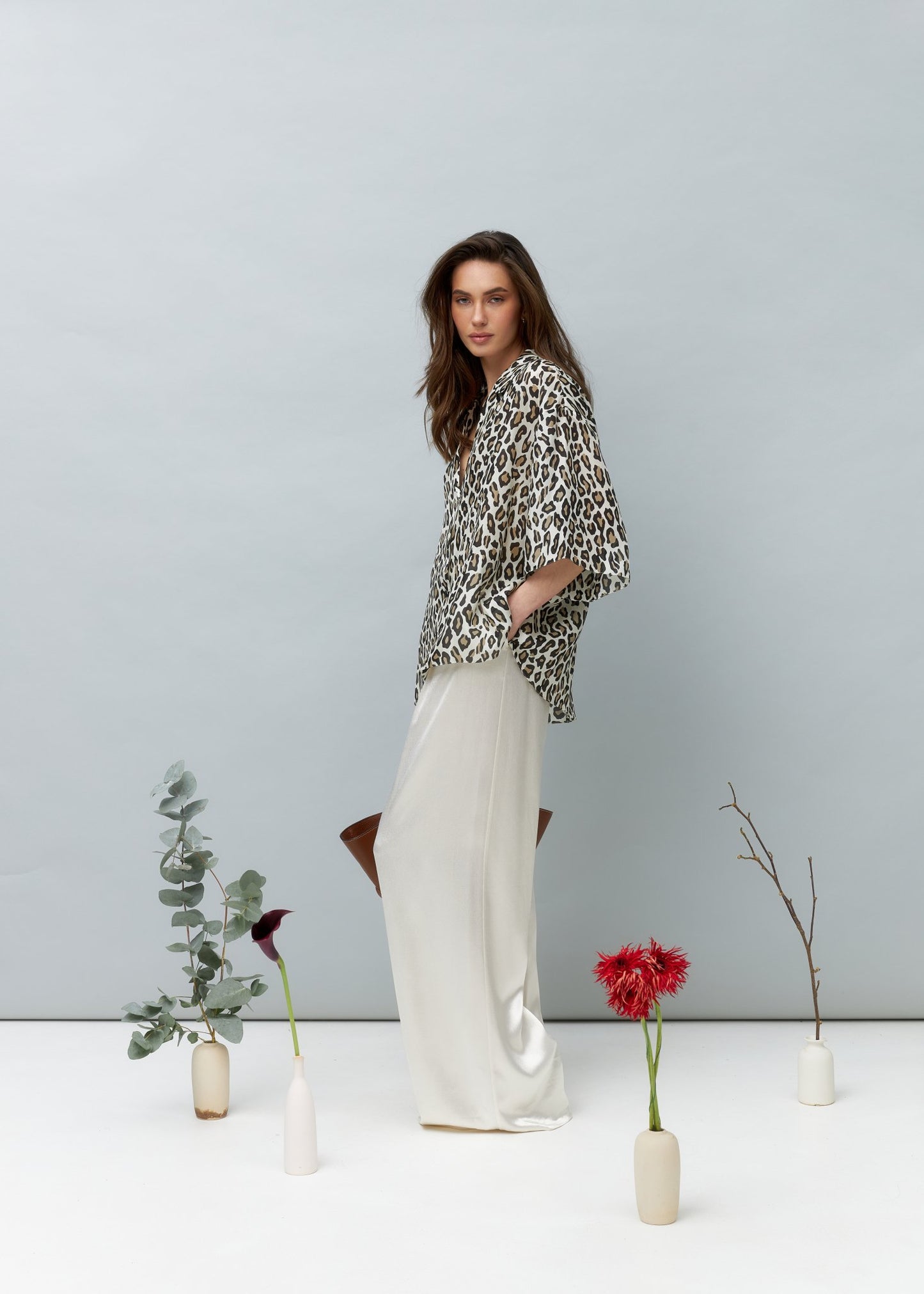Leopard Premium Silk Blouse - silk blouse