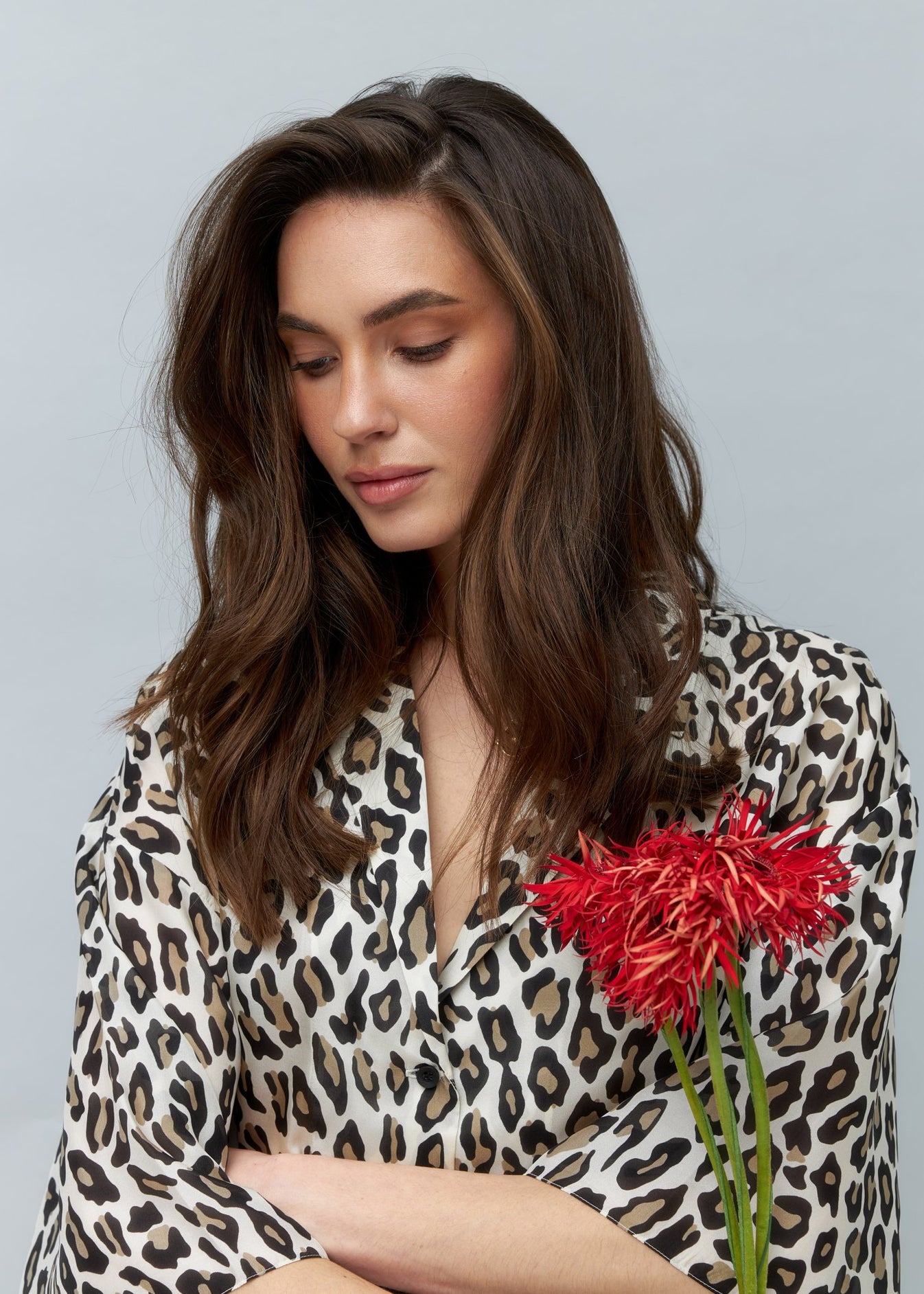 Leopard Premium Silk Blouse - silk blouse