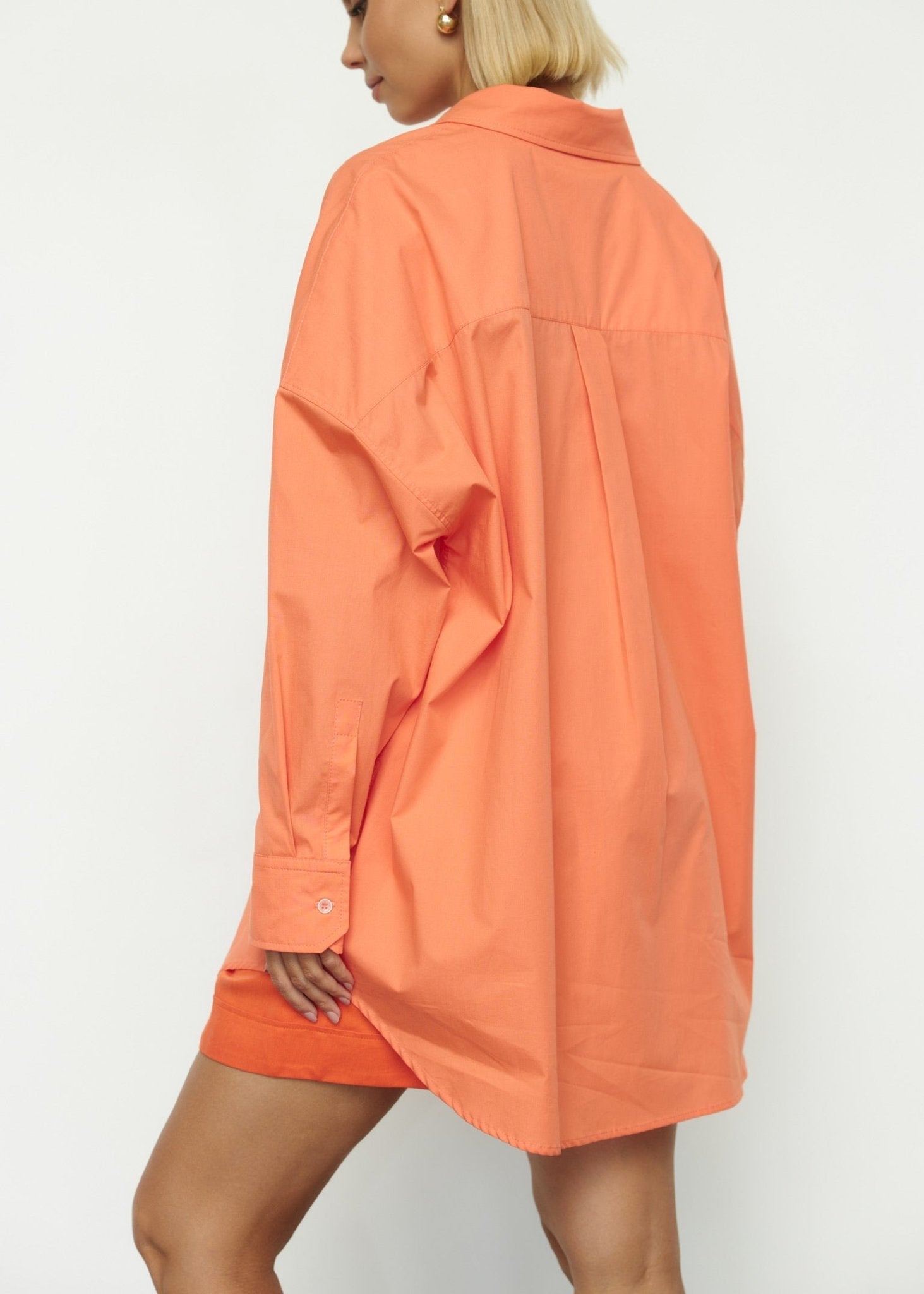 Classic Natural Cotton Shirt in Orange - NiSO