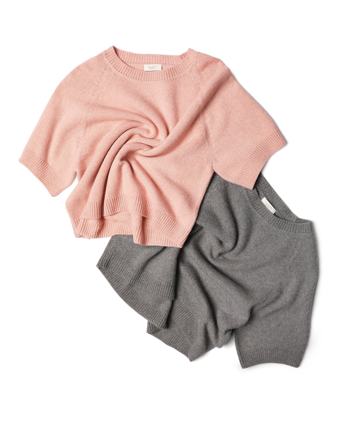 Lightweight Cashmere T-Shirt in Light Pink NiSO