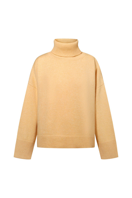 ZORIANA Turtle-Neck Cashmere Sweater in Yellow NiSO