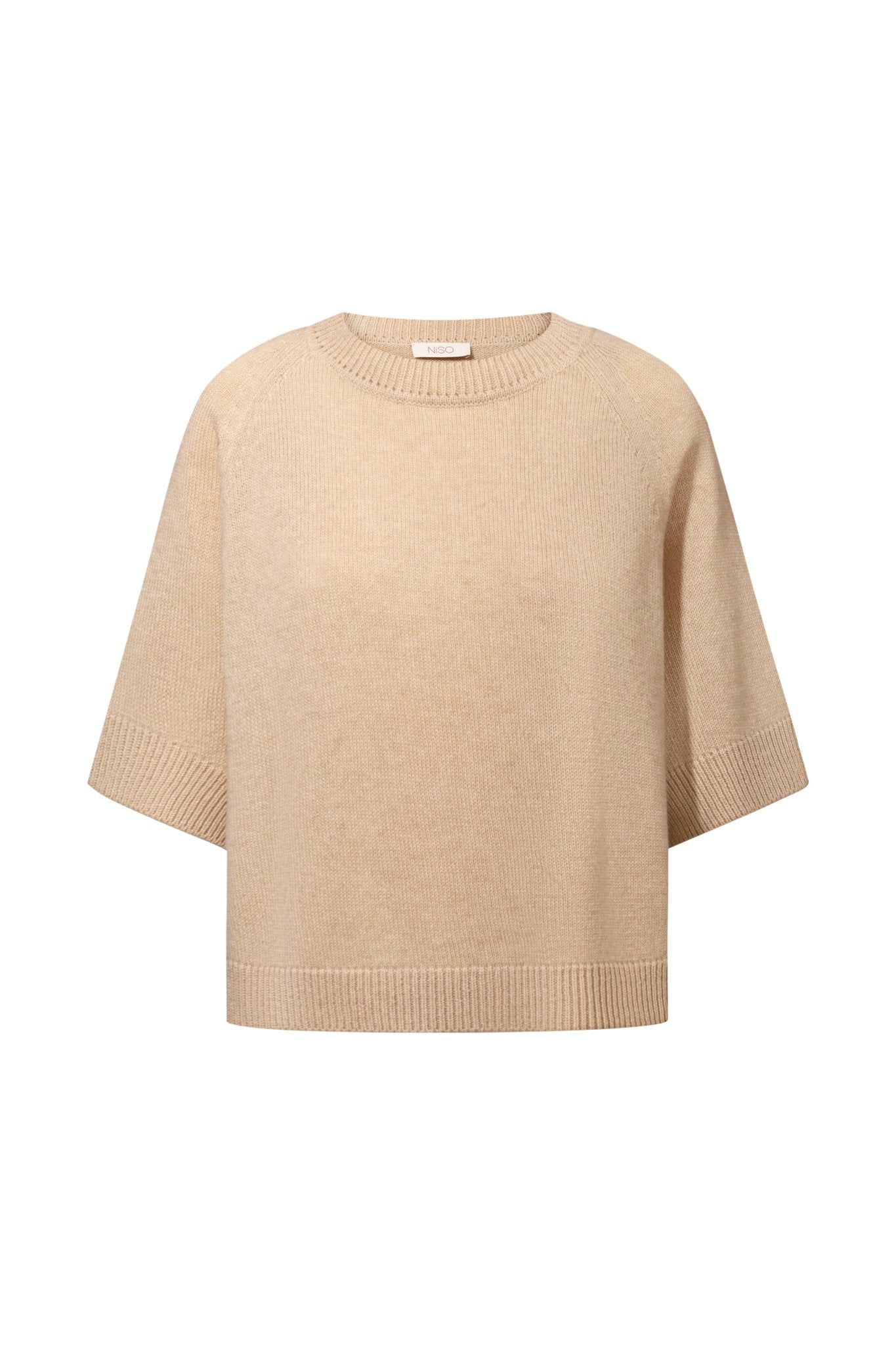 Lightweight Cashmere T-Shirt in Beige NiSO