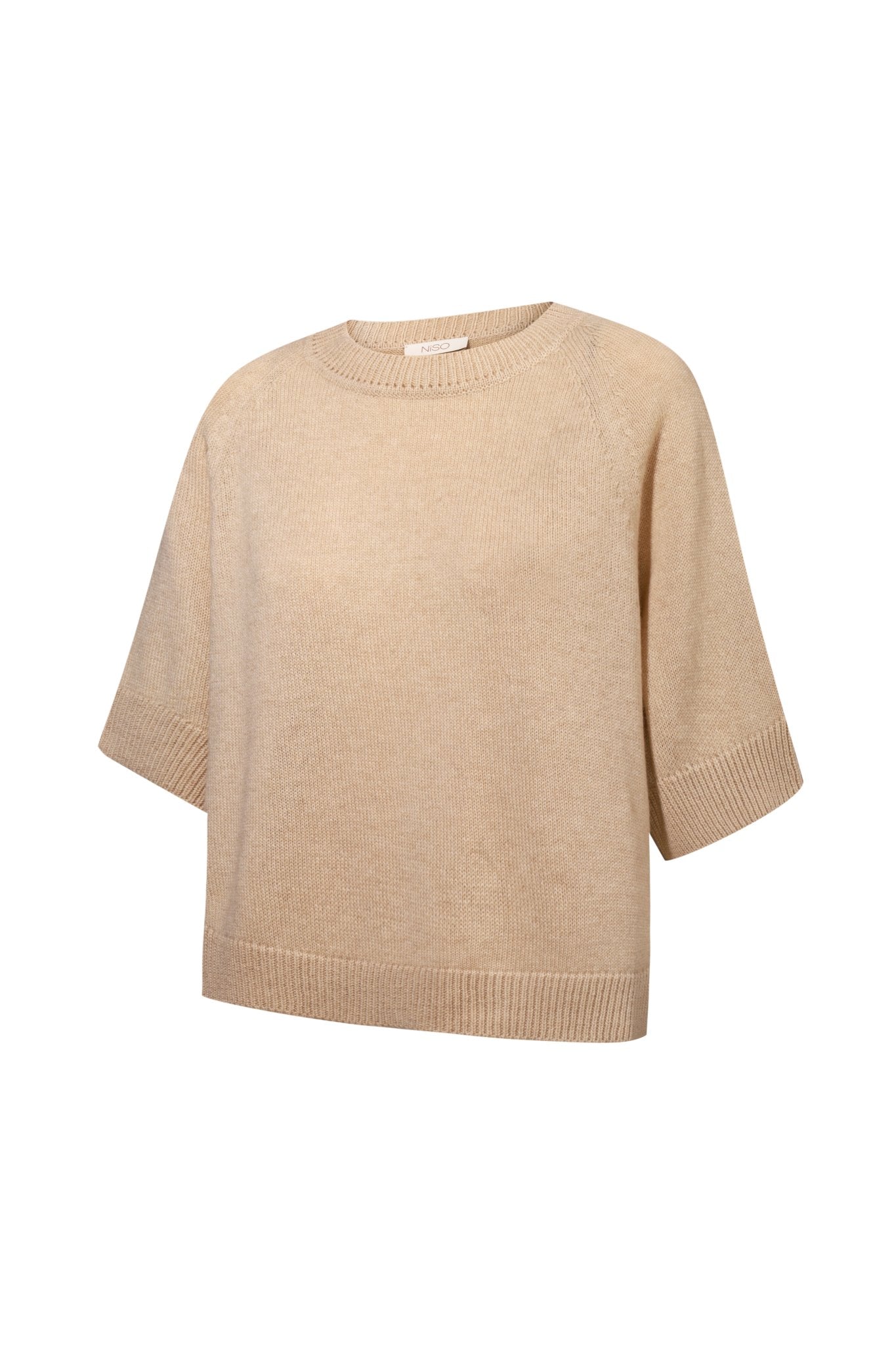 Lightweight Cashmere T-Shirt in Beige NiSO