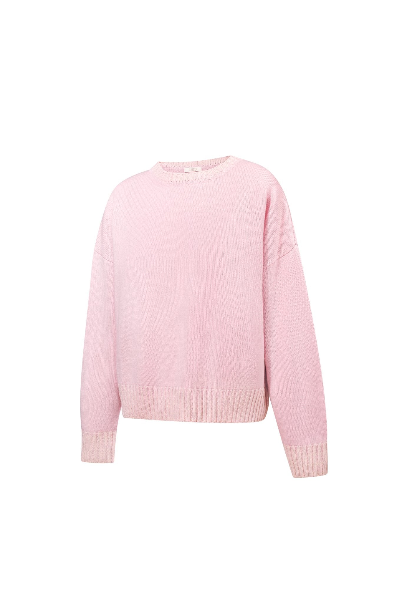 MILAVA Crew-Neck Cashmere Sweater in Pink NiSO