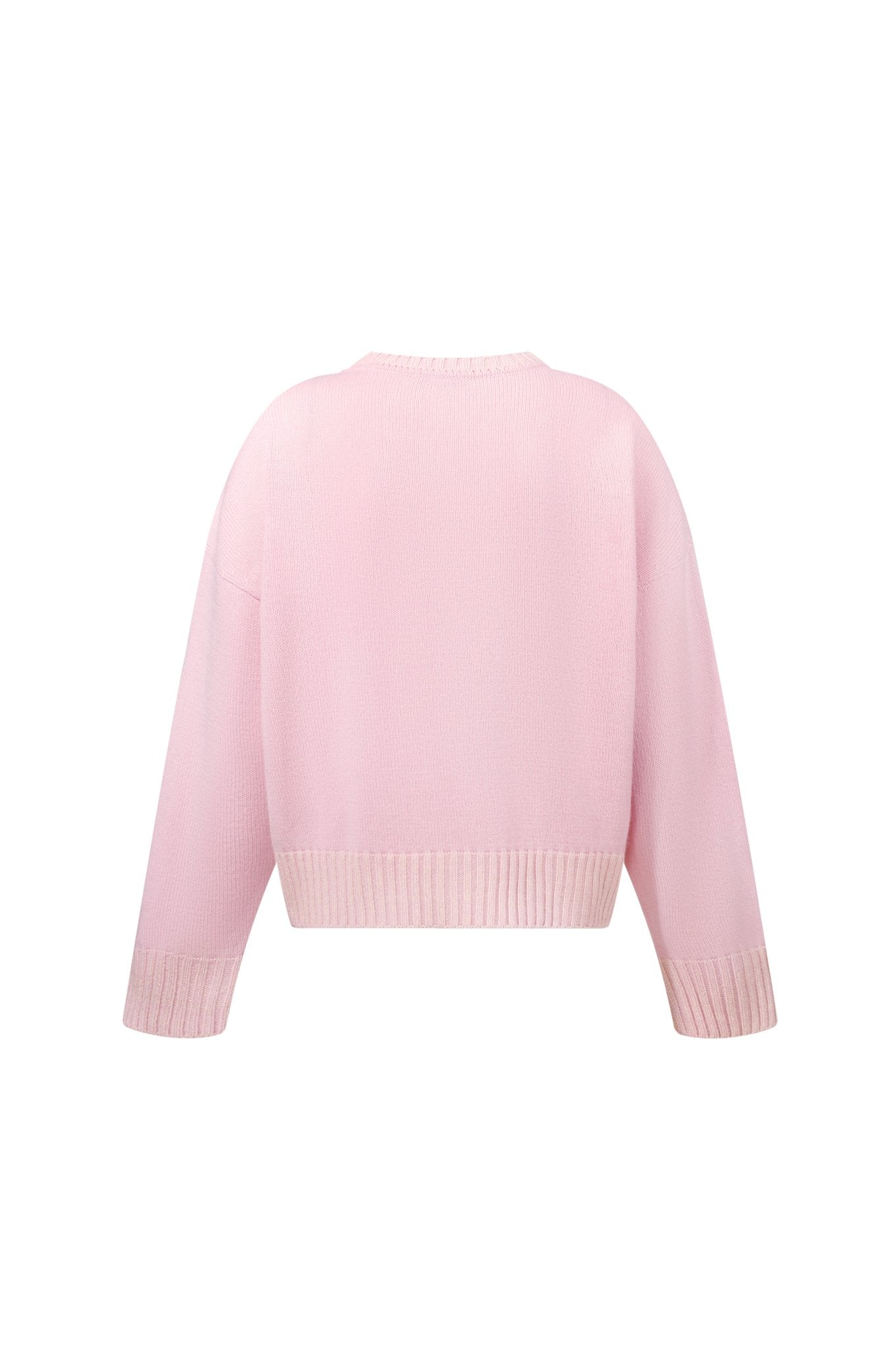 MILAVA Crew-Neck Cashmere Sweater in Pink NiSO