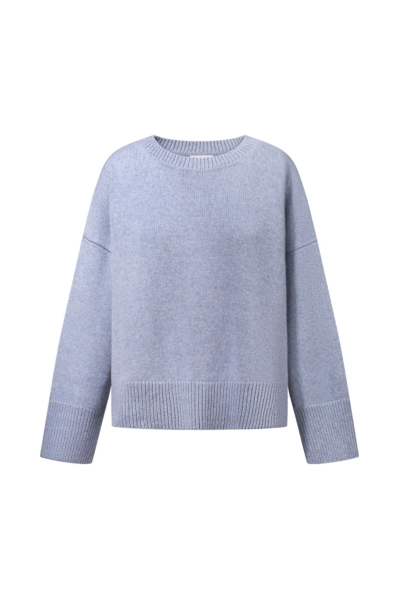 ZORIANA Crew-Neck Cashmere Sweater in Jeans Blue NiSO