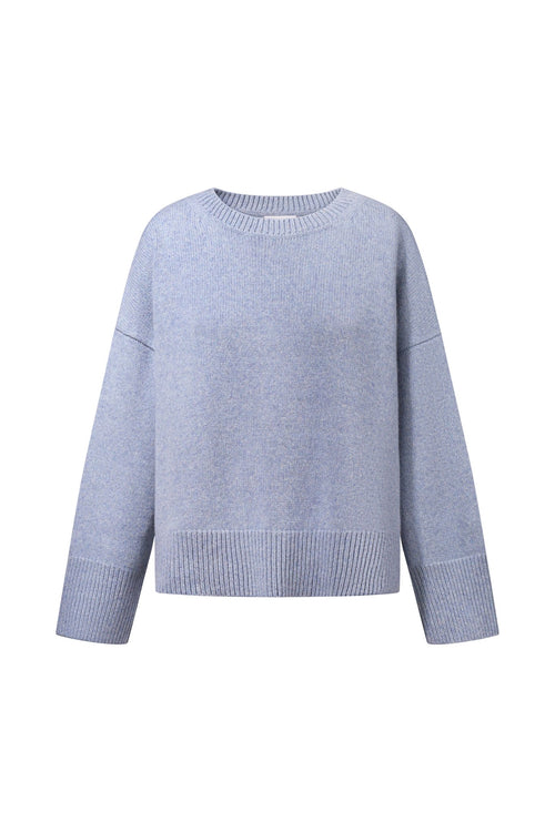 ZORIANA Crew-Neck Cashmere Sweater in Jeans Blue NiSO
