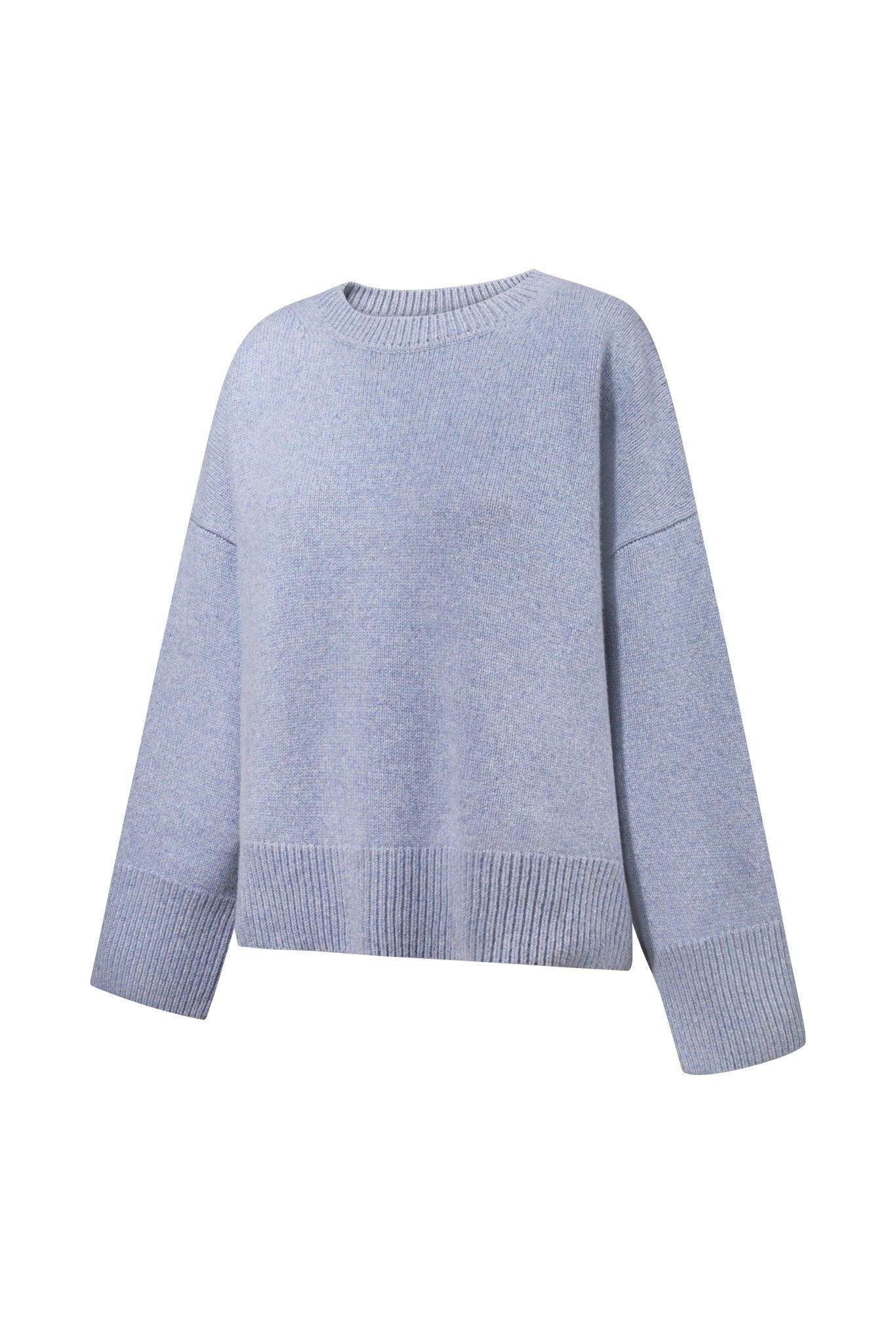 ZORIANA Crew-Neck Cashmere Sweater in Jeans Blue NiSO