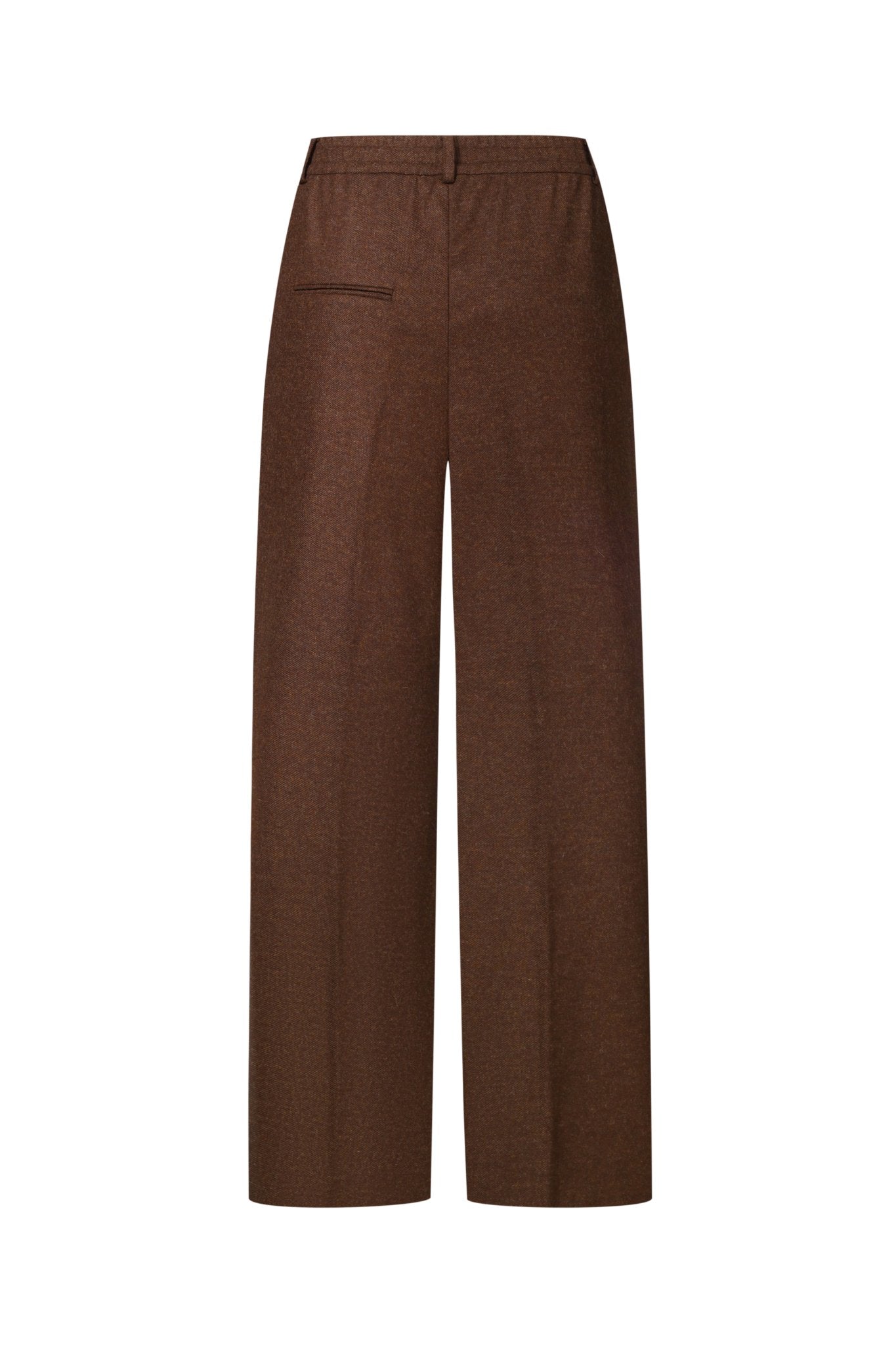 Wool Palazzo Trousers in Dark Brown NiSO