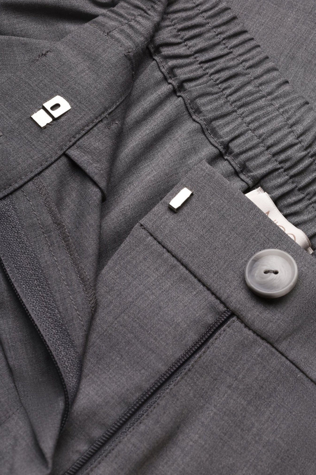 Wool Palazzo Trousers in Gray NiSO