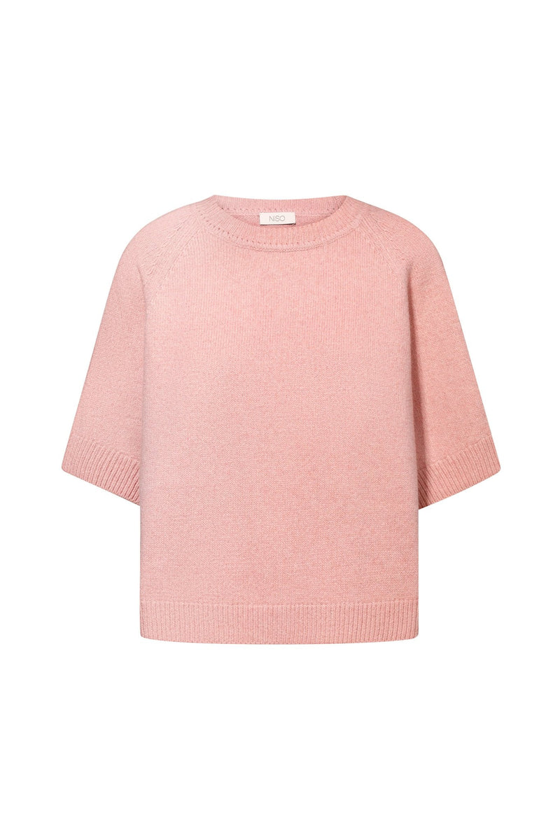 Lightweight Cashmere T-Shirt in Light Pink NiSO