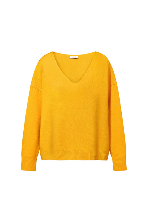 ZHADANA V-Neck Cashmere Sweater in Yellow