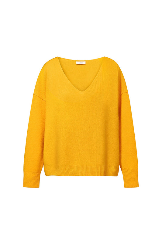 ZHADANA V-Neck Cashmere Sweater in Yellow