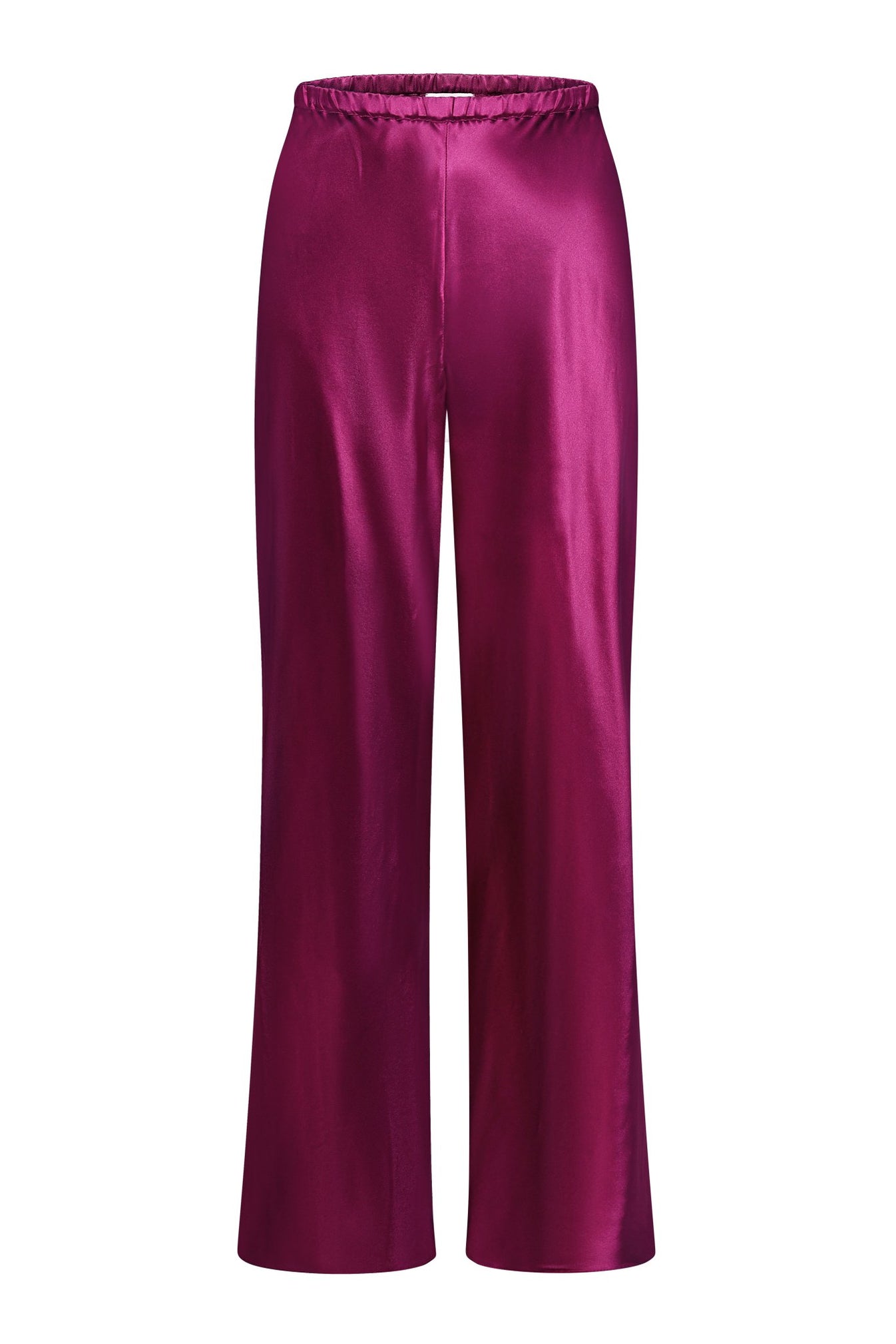 Silk Trousers in Burgundy - NiSO - Silk Trousers