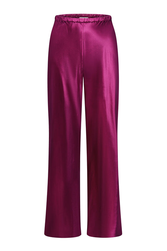 Silk Trousers in Burgundy