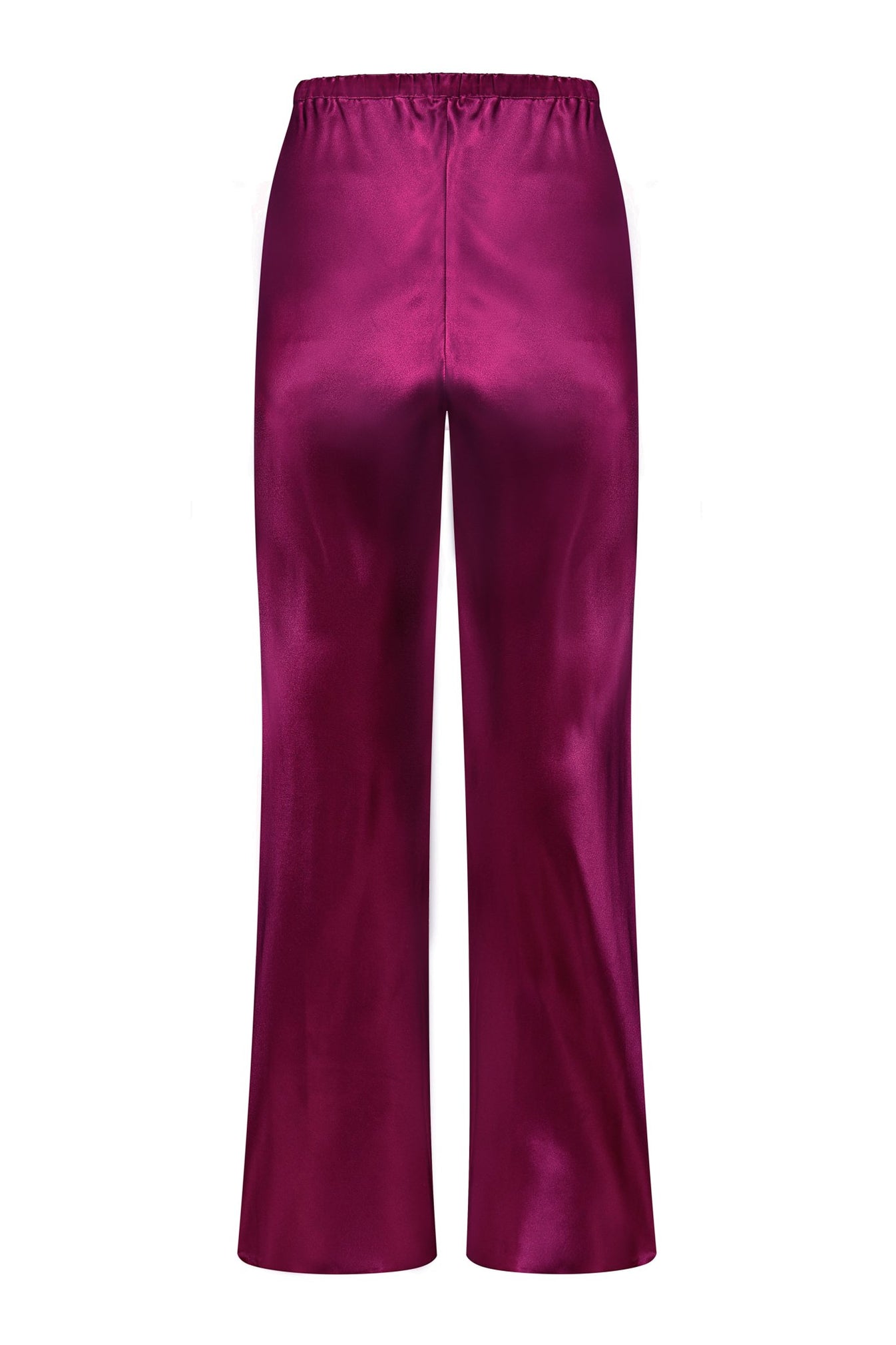 Silk Trousers in Burgundy - NiSO - Silk Trousers