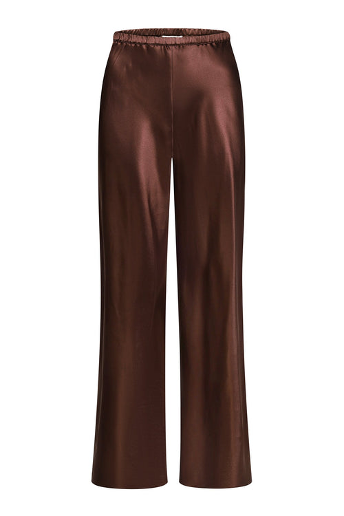 Silk Trousers in Brown