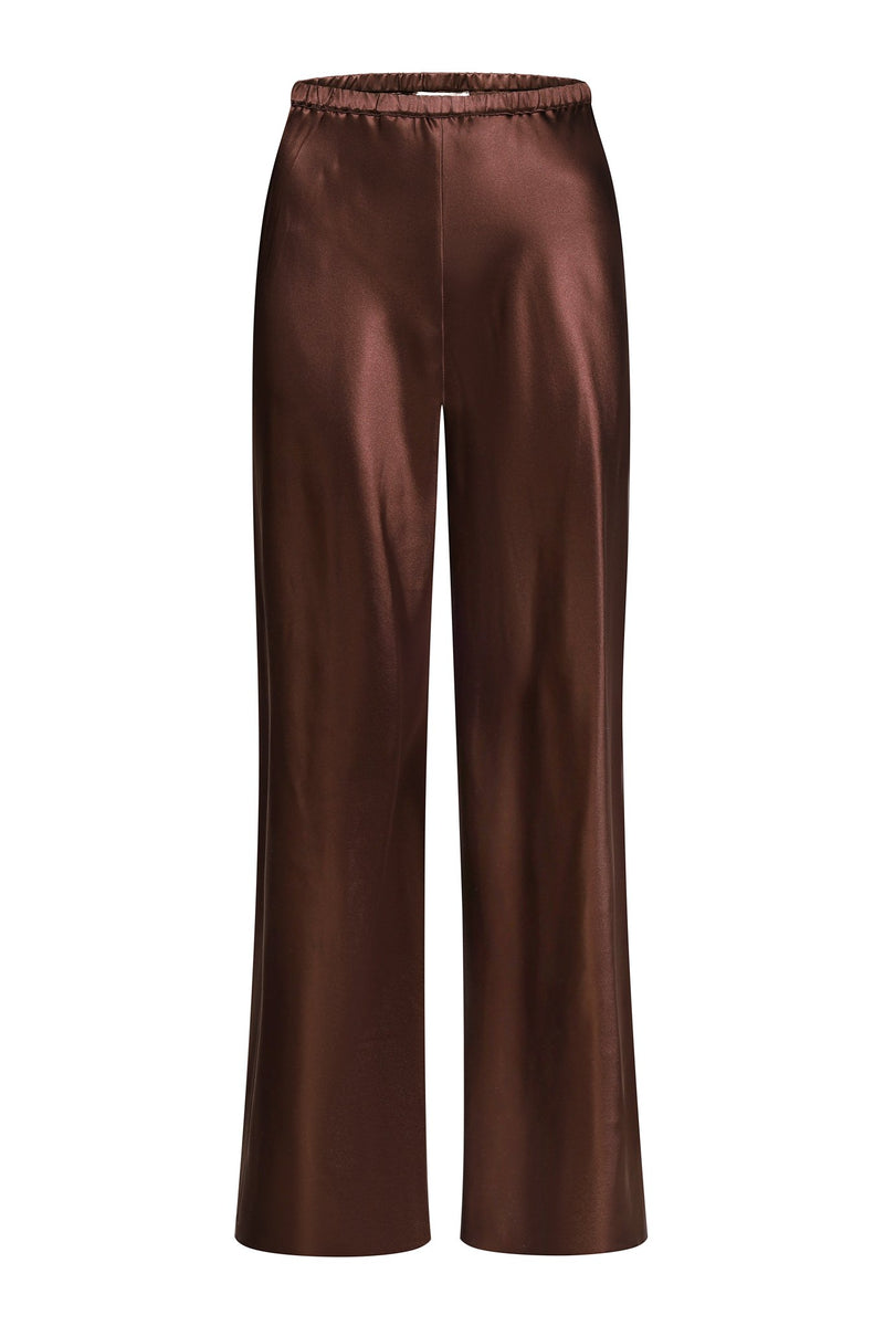 Silk Trousers in Brown