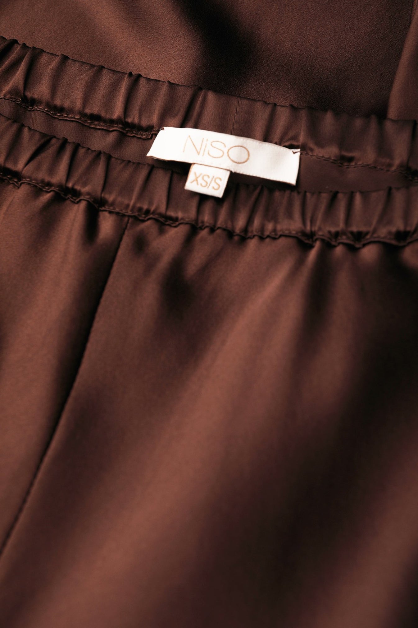 Silk Trousers in Brown - NiSO - Silk Trousers - Silk trousers
