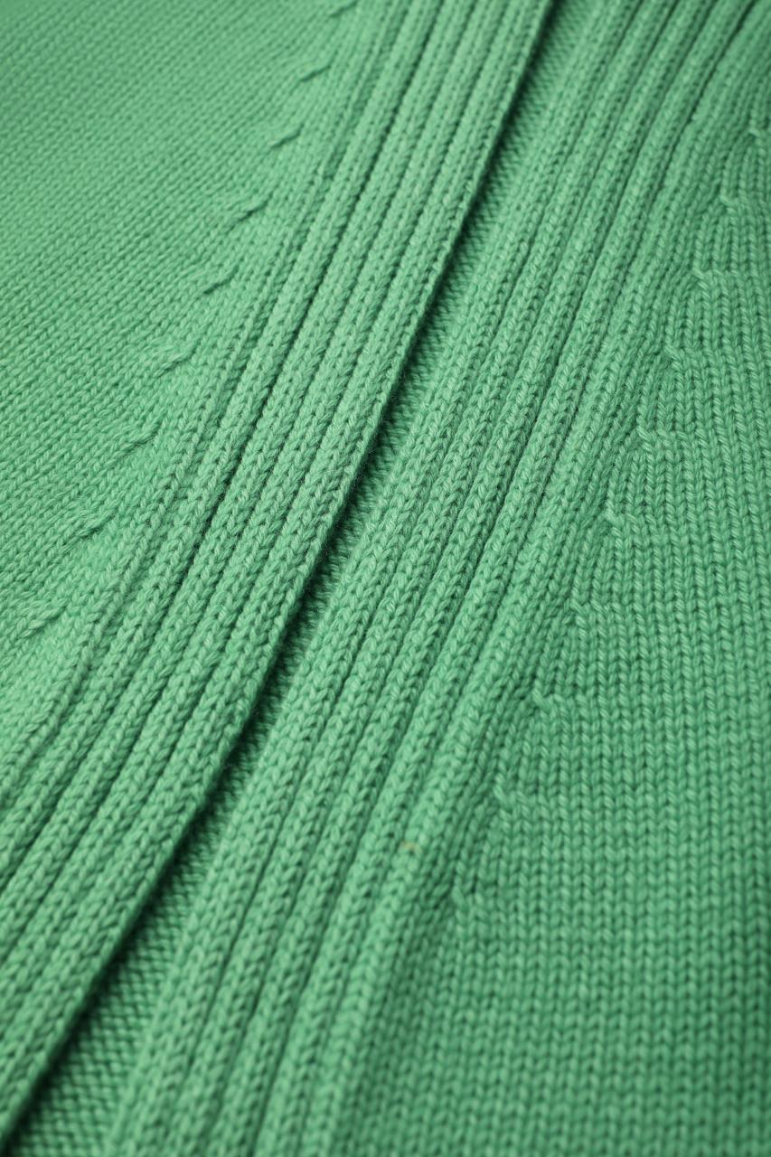 Cashmere Midi Cardigan with Buttons in Green