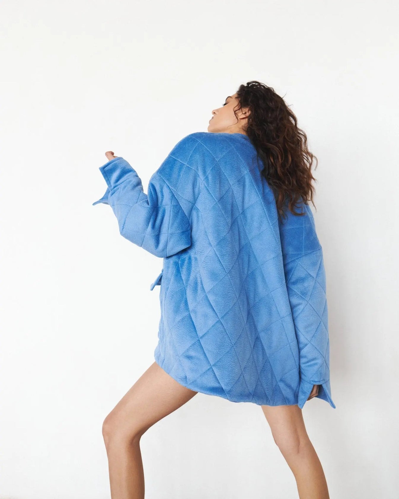 Cashmere-Wool Jacket with Hemp Filling in Blue - NiSO