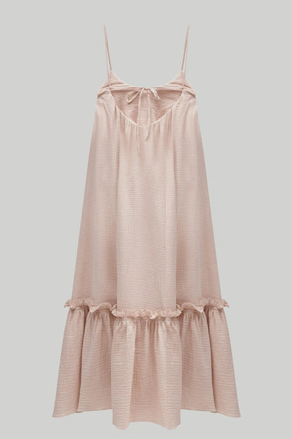 Universal Midi Muslin Summer Dress in Powder - NiSO