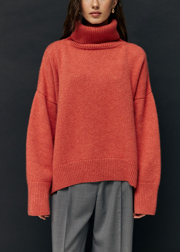 Sweater 100% Cashmere Oversized Turtleneck