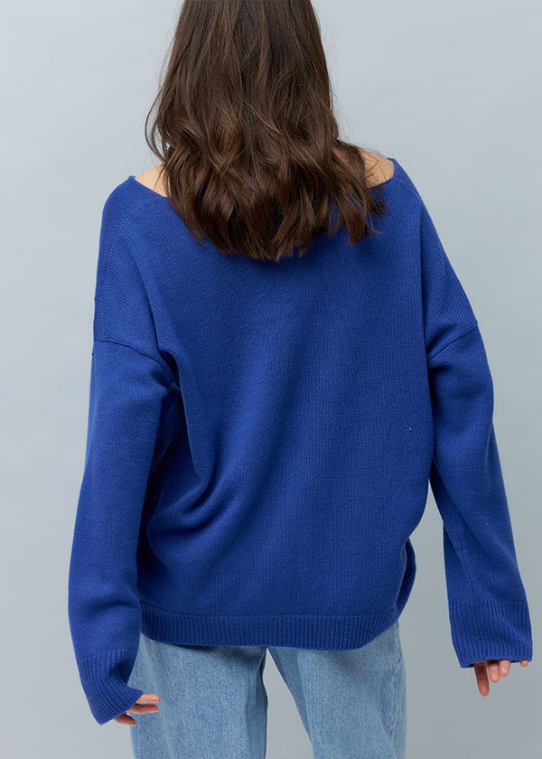 Sweater 100% Cashmere V-Neck Thin Oversize