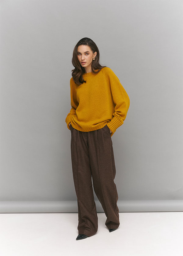 Trousers Wool brown